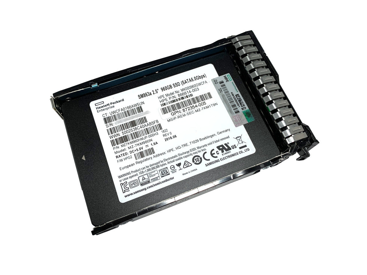 P48135-001 HPE PM893 960GB SATA 6Gbps Read Intensive 2.5-Inch Solid State Drive for G8/G10 Server