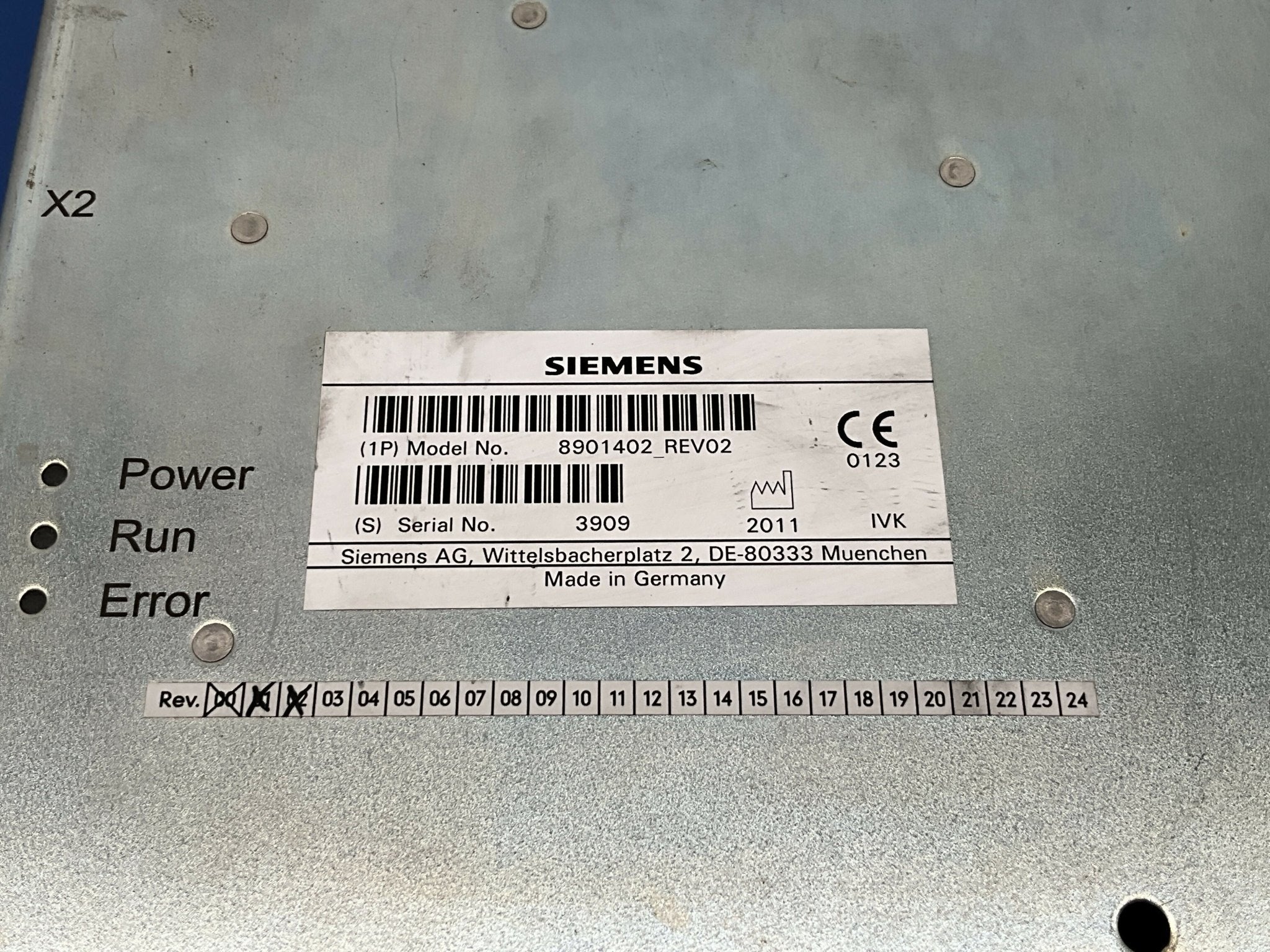 PANEL CONTROL LEFT (8901402 REV02 SIEMENS
