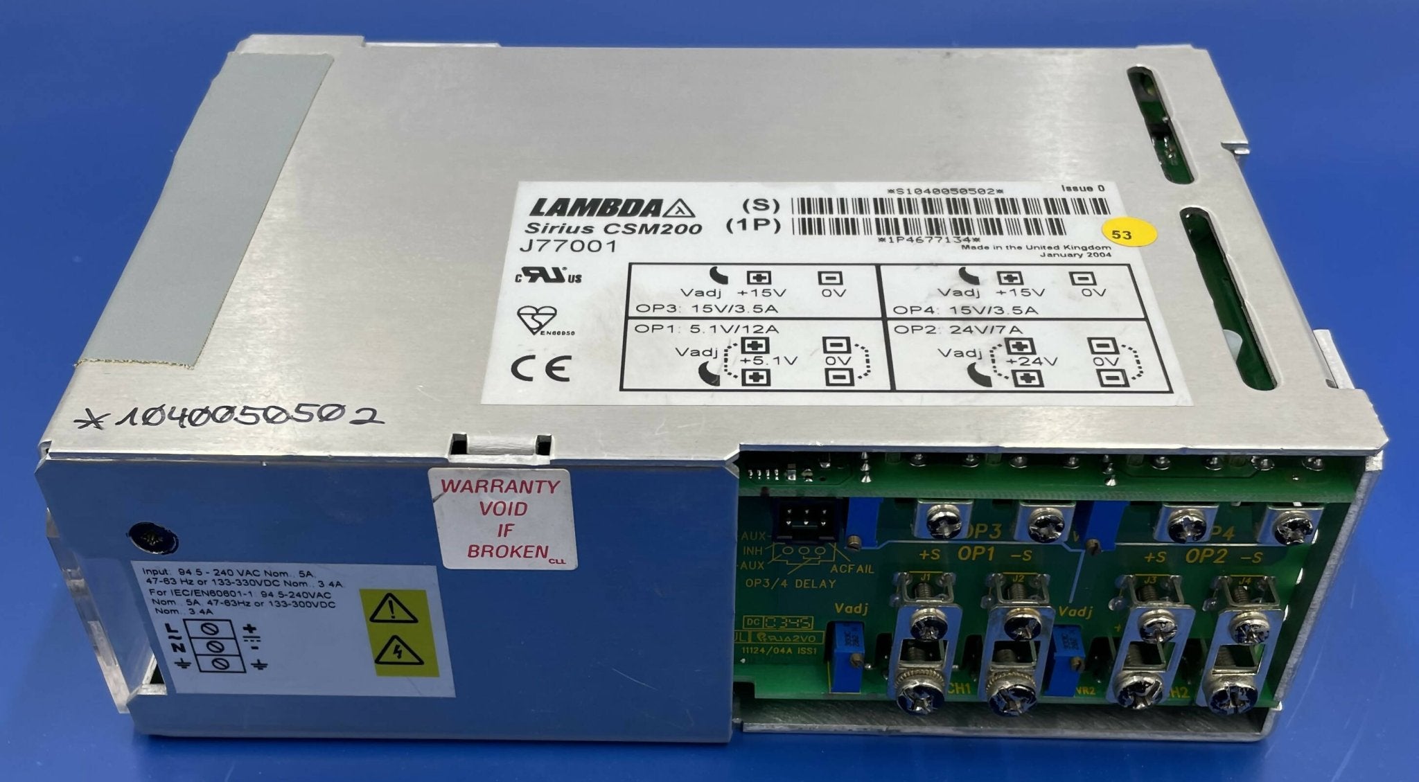 POWER SUPPLY CSM200/J77001 (4677134 SIEMENS/LAMBDA