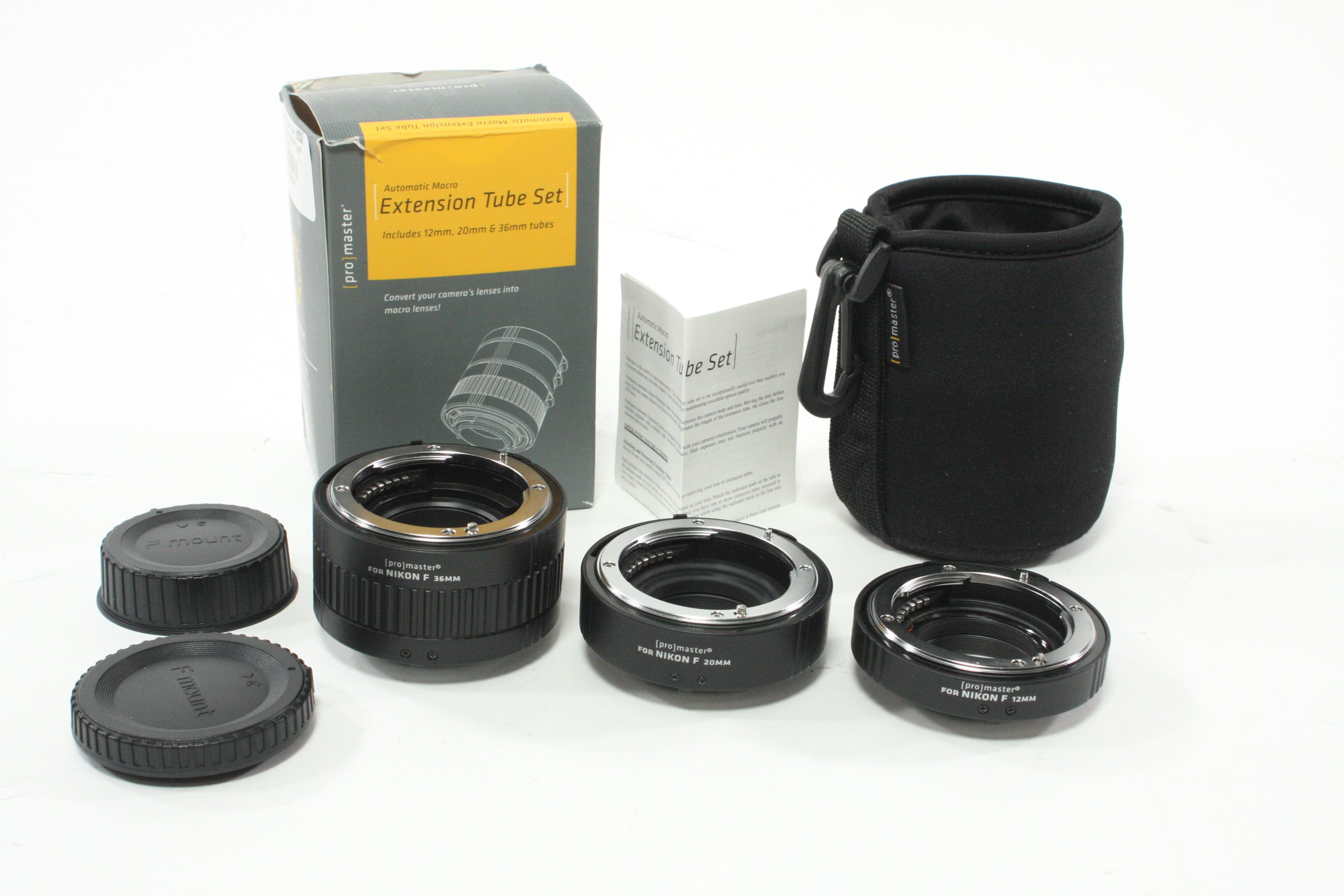 Promaster Extension Tube Set 12mm, 20mm, 36mm for Nikon F Code 8819