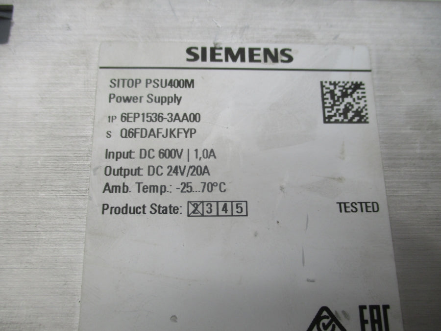 SIEMENS 6EP1536-3AA00 600V 1.0A UNMP