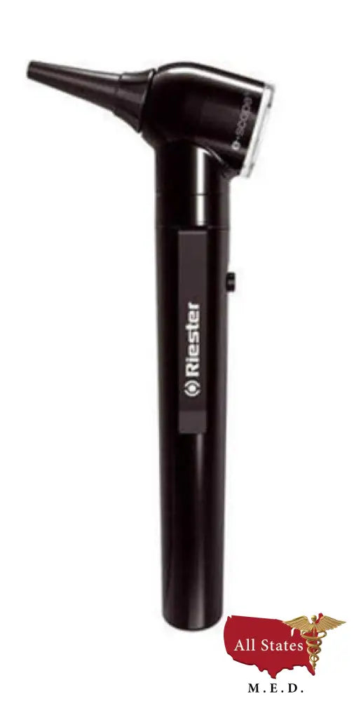 Riester E-Scope Fiber Optic Otoscope - 3.7V LED, Black