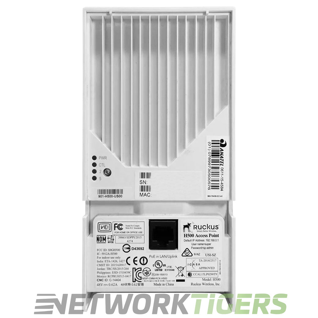 Ruckus 901-H500-US00 Wall-Mountable Dual Radio 2x2 802.11a Wireless Access Point