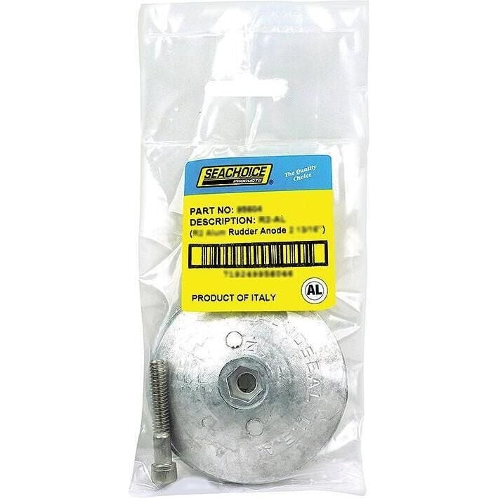 Seachoice 95601 Rudder & Trim Tab Anode w/Allen Screw, Aluminum, Model R1, Size 1-7/8" dia. x 1/4"