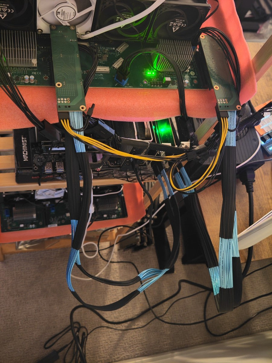 Custom 4x NVIDIA TESLA V100 16GB SXM2 to 2x PCIe x16 64G VRAM AI Compute Node|136792196630