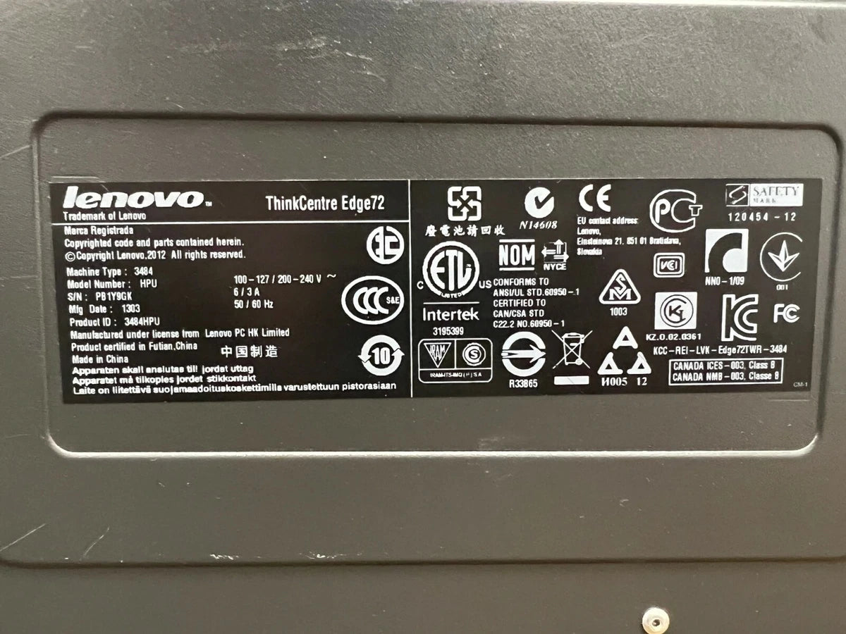 Lenovo Think Centre Edge72 Intel i3 3220 3.30GHz CPU 4GB RAM NO HDD NO OS|353906100311