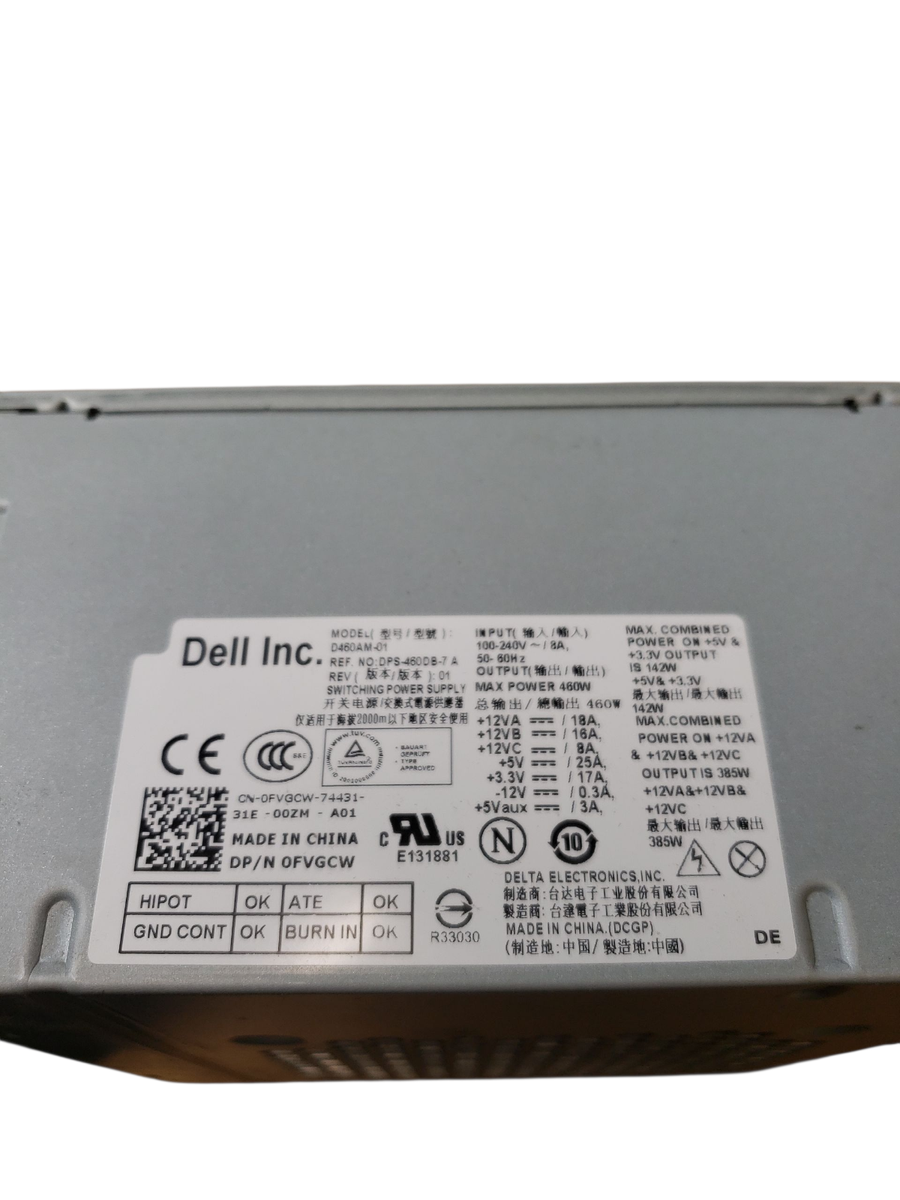 Dell XPS 8100 8300 8500 8700 8900 460W Power Supply D460AM-01 0FVGCW FVGCW