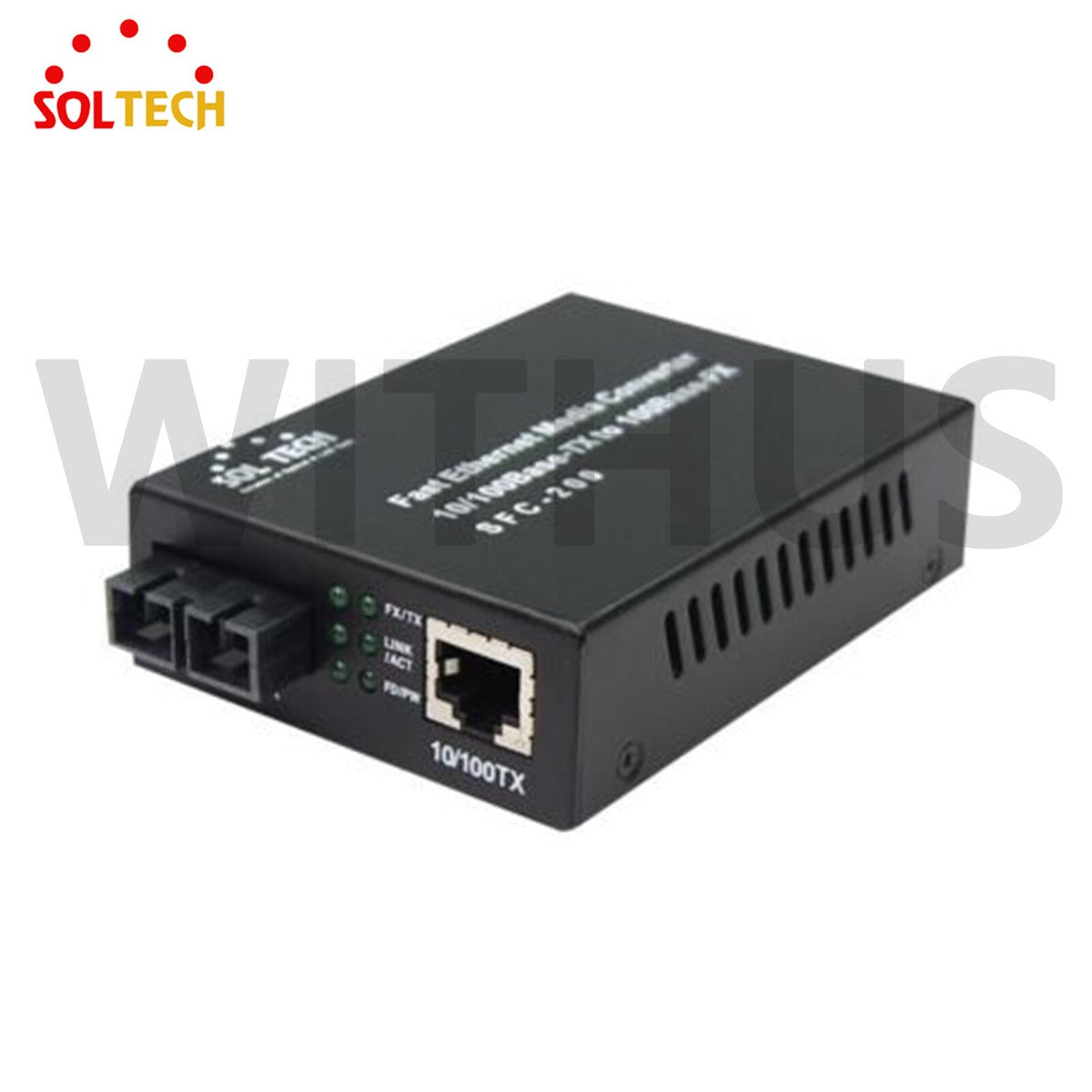 SOLTECH SFC200-SCS Fiber Optic Media Converter 10/100Mbps-TX to 100Mbps-FX_