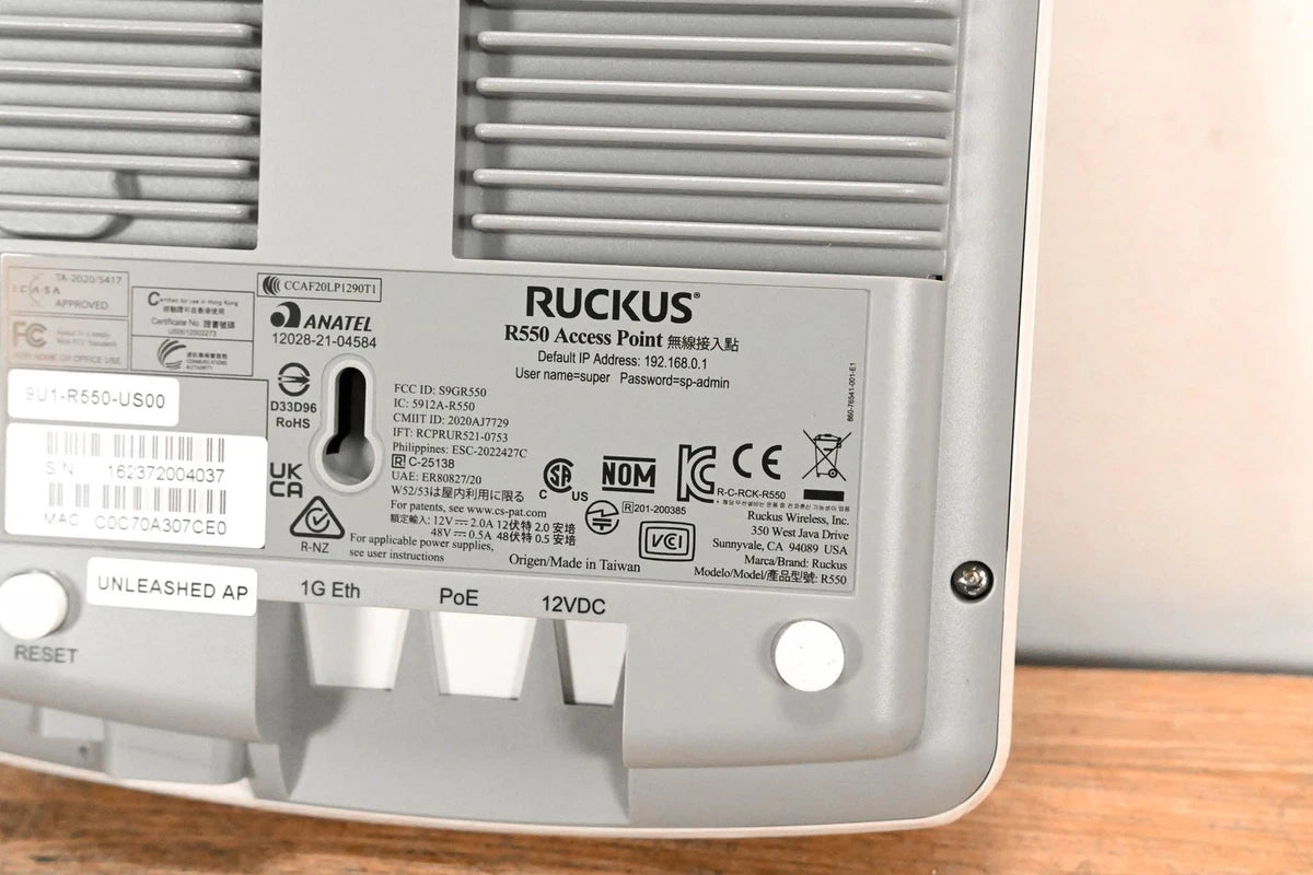 Ruckus R550 Indoor Wireless Access Point CG01RL2