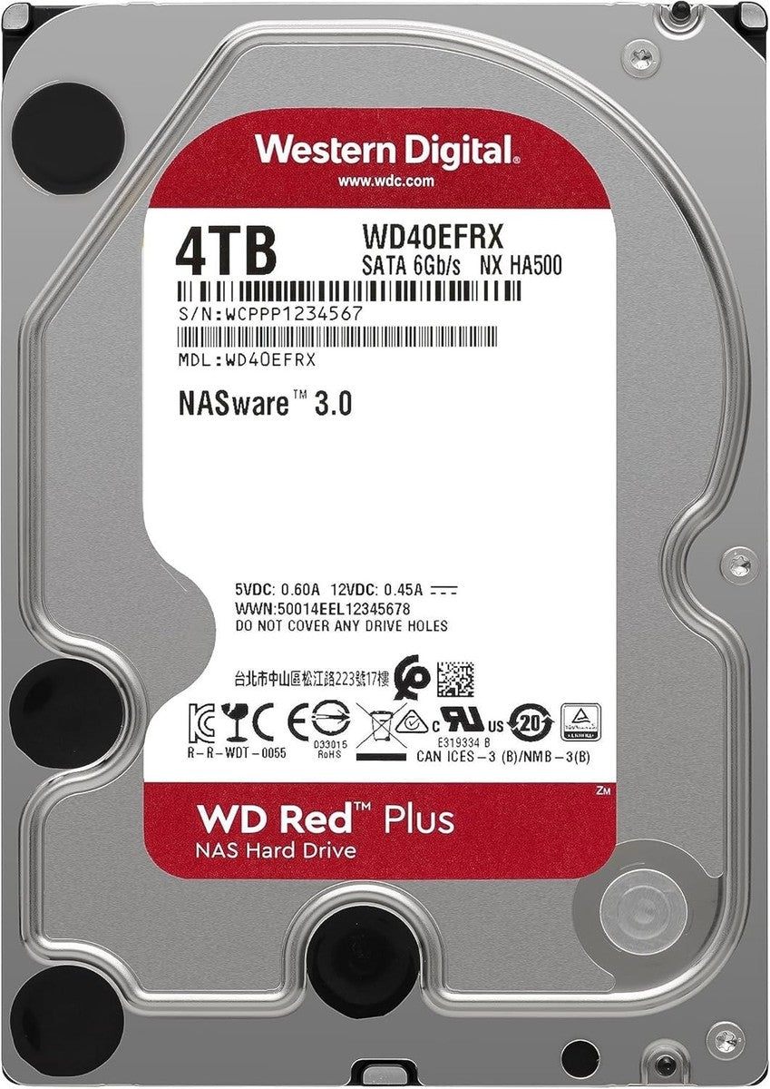 4TB WD Red Plus NAS Internal Hard Drive - 24x7 NAS Systems