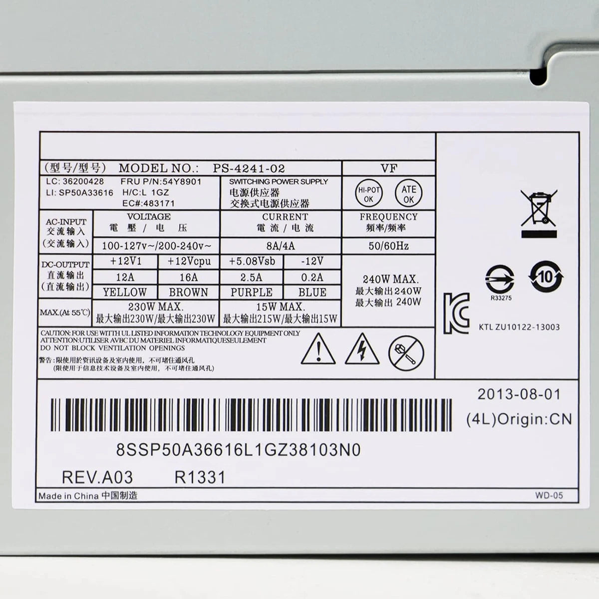 New 240W Power Supply Fors Lenovo Edge 92 93 Thinkstation E31 M73 M78 PS-3181-02|127279043938