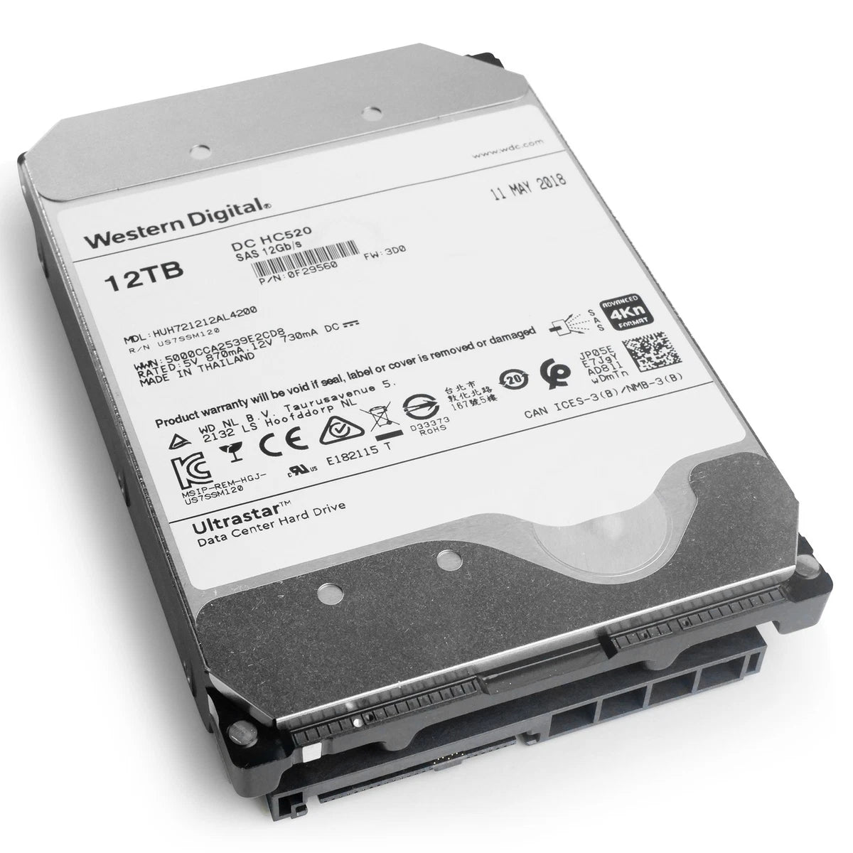 WD Ultrastar HC520 12TB HUH721212AL4200 0F29560 7.2K RPM SAS 12Gb/s 4Kn 3.5" HDD|127394392019