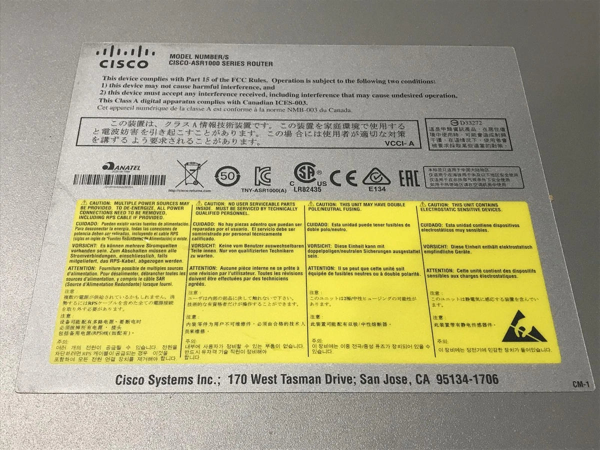 Cisco ASR1004 ASR 1000 Series Aggregation Services Router Chassis w/ Dual Power