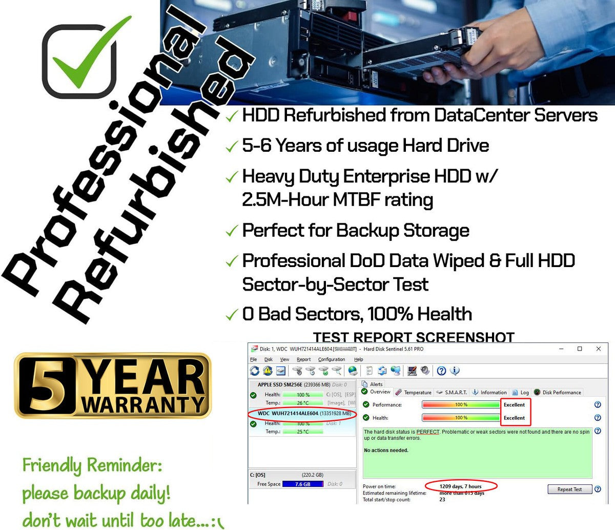 WD Ultrastar HC530 WUH721414ALE604 14TB SATA 6G 3.5" 7200RPM Enterprise HDD|156449347315