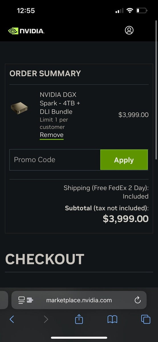NVIDIA DGX Spark GB10 AI Workstation • 128 GB Unified • 4 TBVATION ONLY!