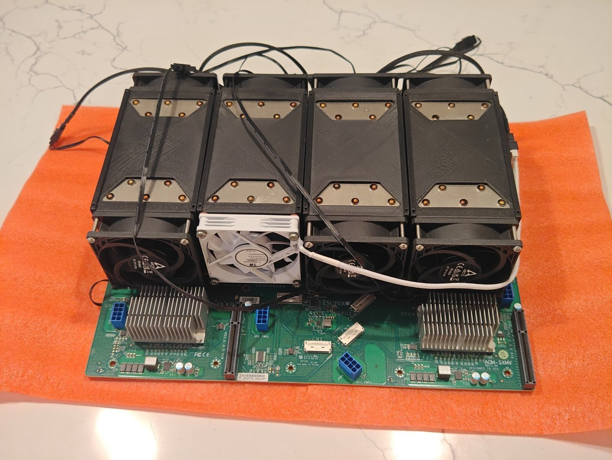 Custom 4x NVIDIA TESLA V100 16GB SXM2 to 2x PCIe x16 64G VRAM AI Compute Node|136792196630