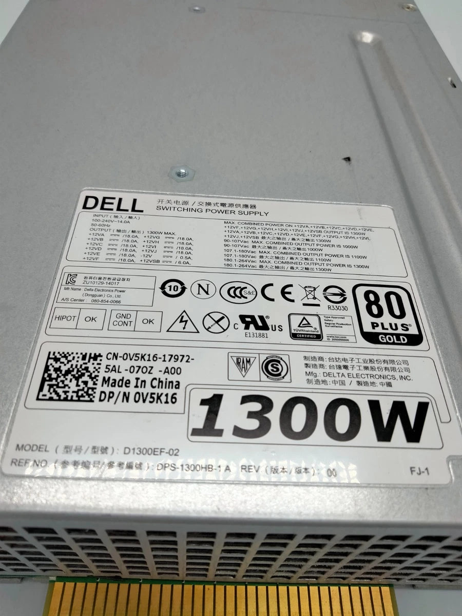 Dell Precision 1300W Power Supply D1300EF-02 0V5K16