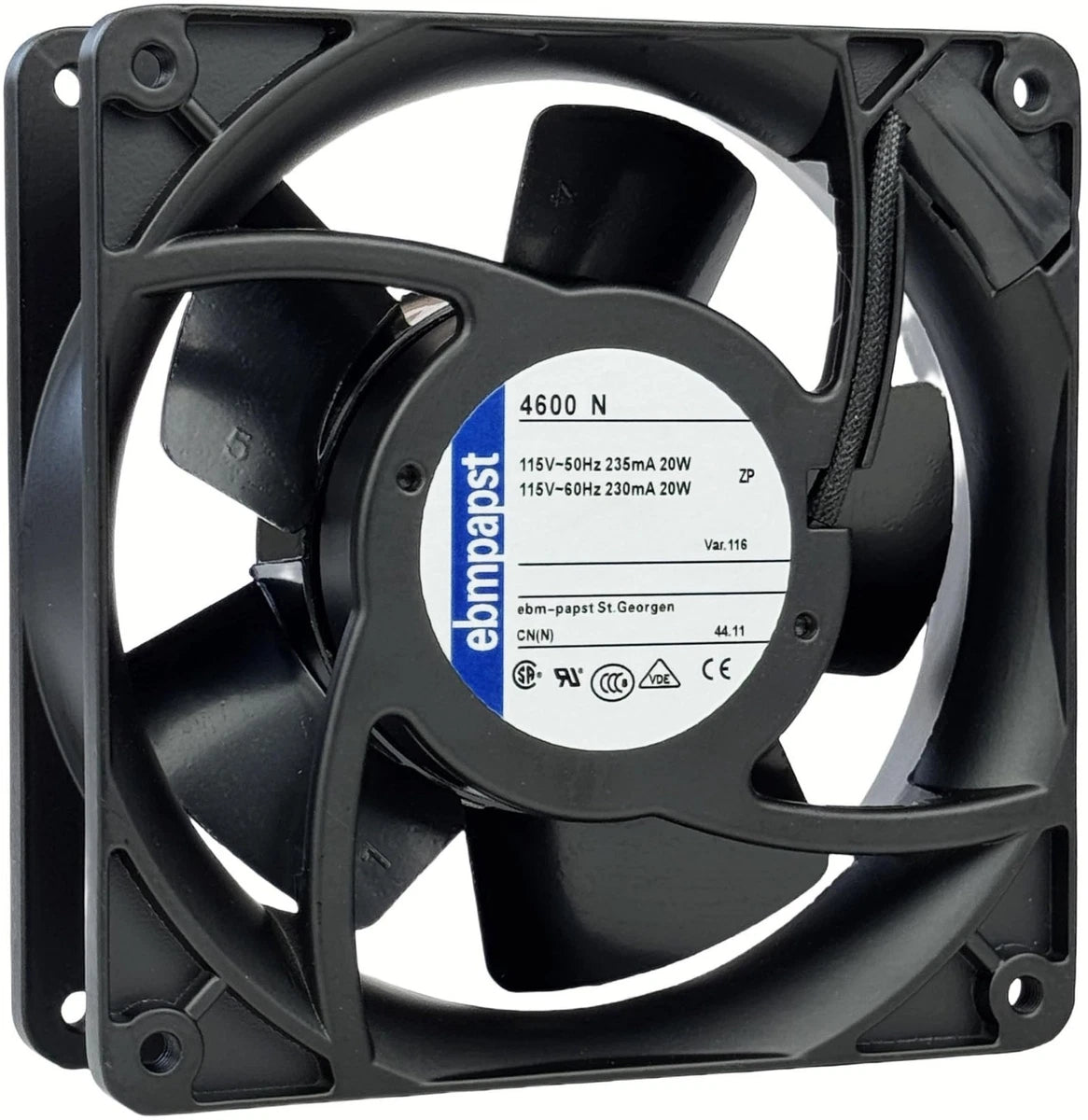 ebmpapst 4600N Axial Fan,115V 12038 Industrial Cooling Fan All-Metal Heat...