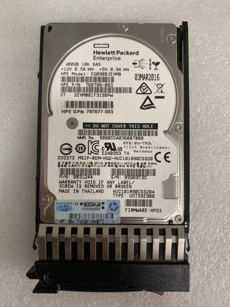 NEW HP J9F47A 787647-001 900GB SAS 10K 2.5in 12Gbps MSA SFF ENT HDD Hard Drive|186985085909