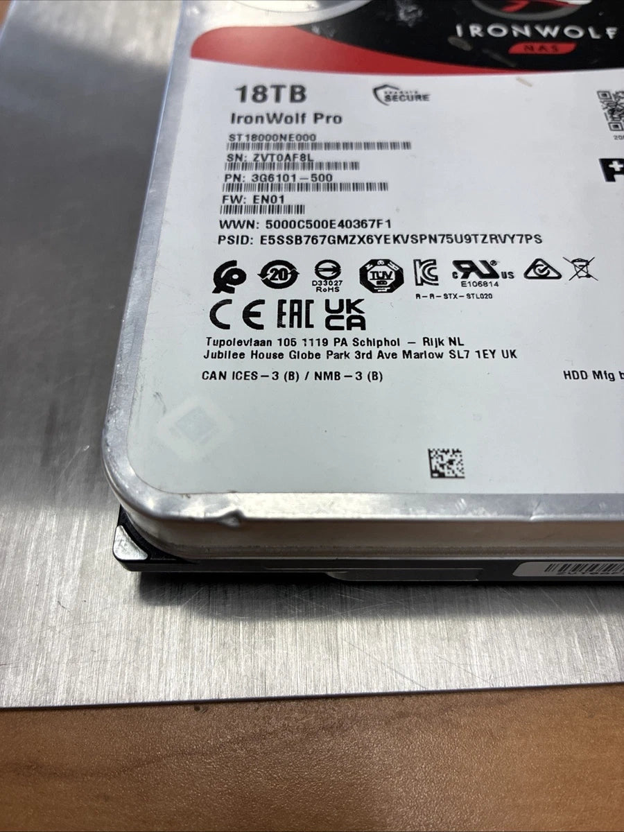 For Parts Seagate IronWolf Pro 18TB SATA 6Gb/s 3.5" NAS Hard Drive- ST18000NE000|365926782081