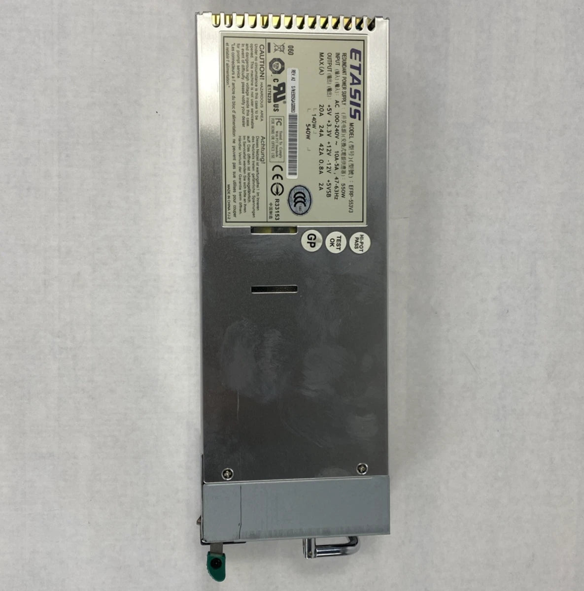 ETASIS Model EFRP-553V3 550W Redundant Power Supply|177352157195