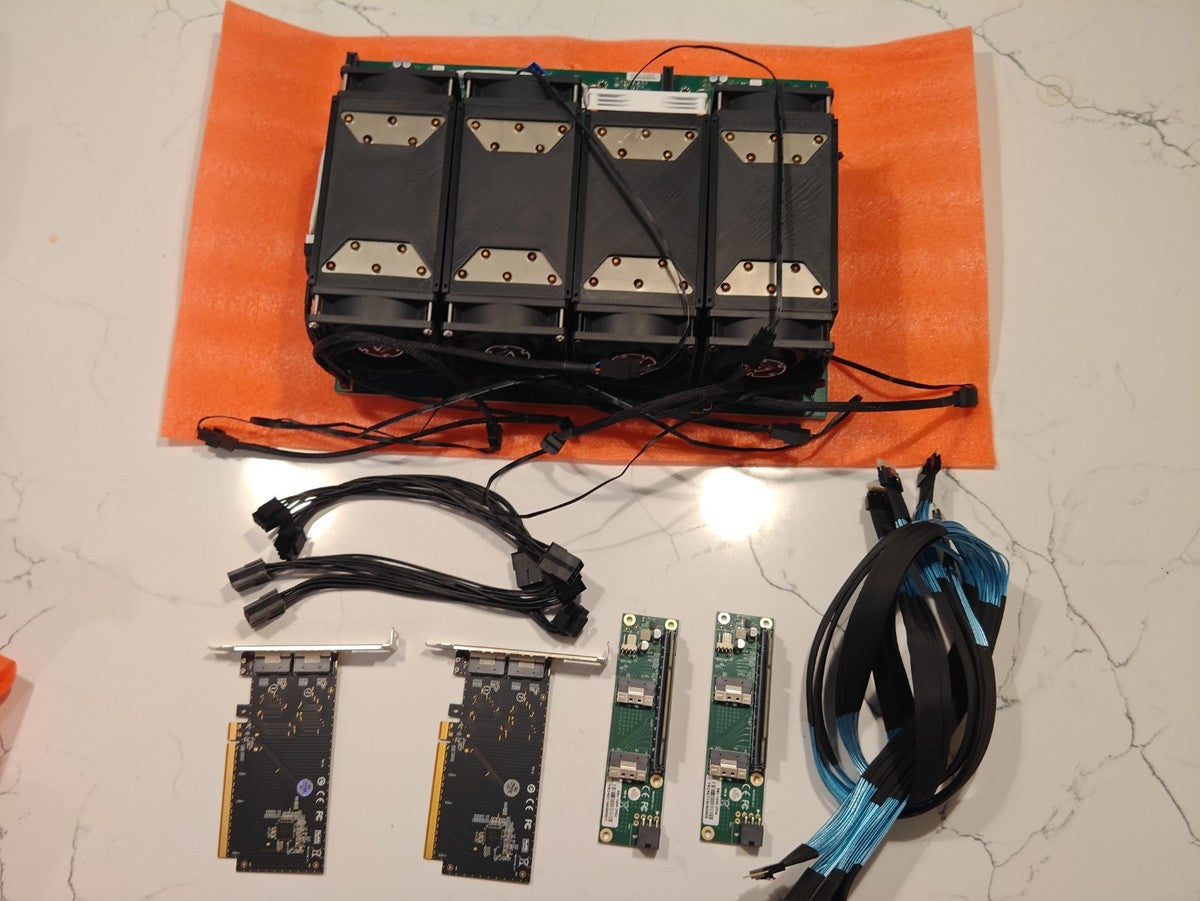 Custom 4x NVIDIA TESLA V100 16GB SXM2 to 2x PCIe x16 64G VRAM AI Compute Node|136792196630