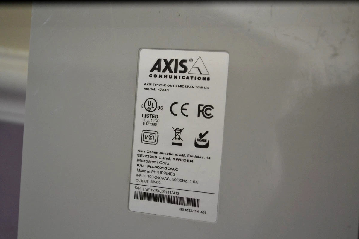Axis T8123-E Outdoor Midspan 30W PoE With Injector, 1-Port, IP66 Weatherproof|286683407848