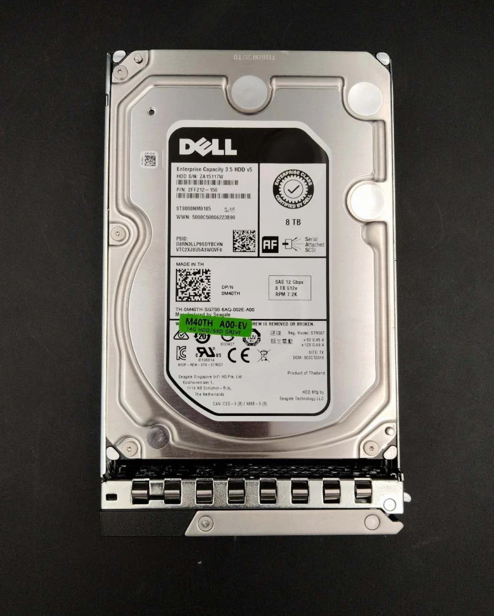 M40TH 0M40TH ST8000NM0185 DELL 8TB 7.2K 12G 512E SAS 3.5" LFF HDD W/X7K8W|127124539447