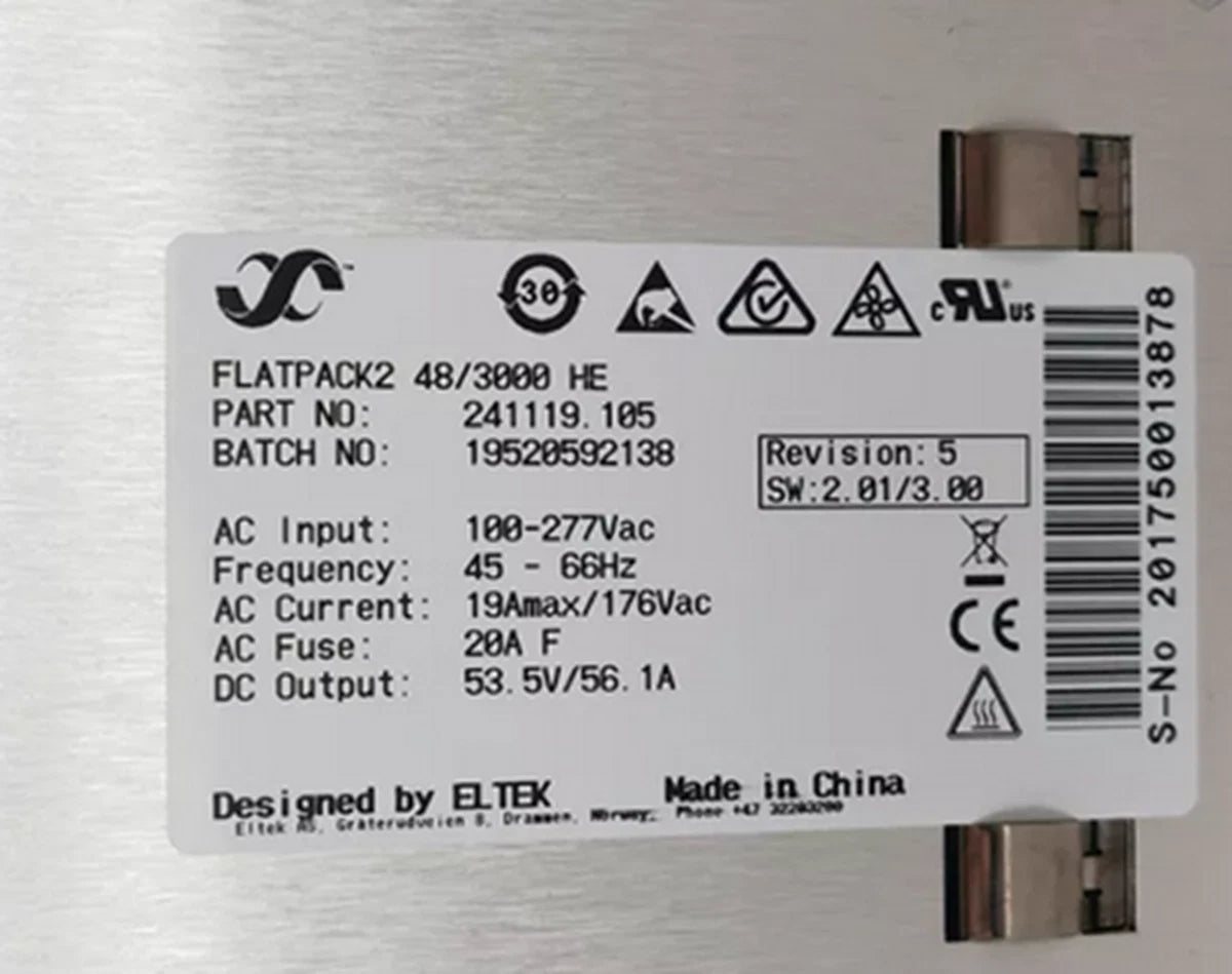 NEW ELTEK 241119.105 FLATPACK2 48/3000 High Efficiency Power Supply|314924652365