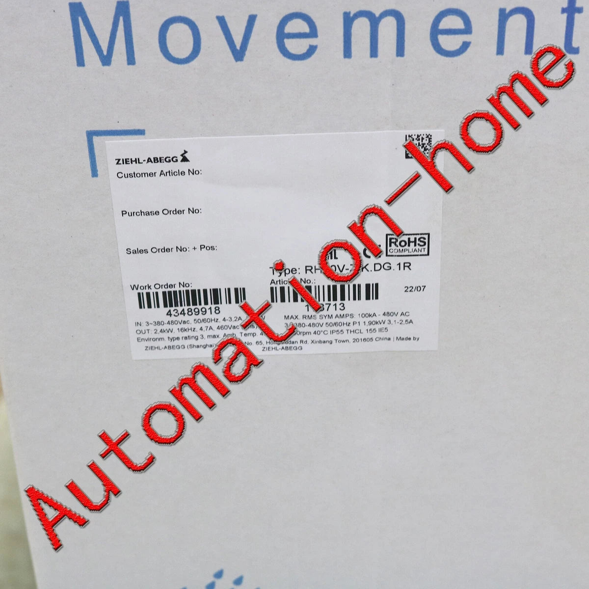 1 Pc. NEW, RH50V-ZIK.DG.1R centrifugal fan FAST SHIP#XR