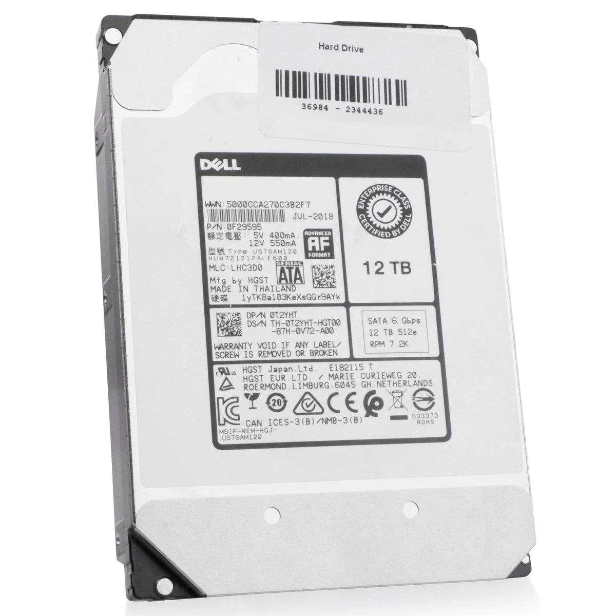 Dell/WD DC HC520 12TB HUH721212ALE600 0F29595 7.2K RPM SATA 6Gb/s 512e 3.5" HDD|127433664211