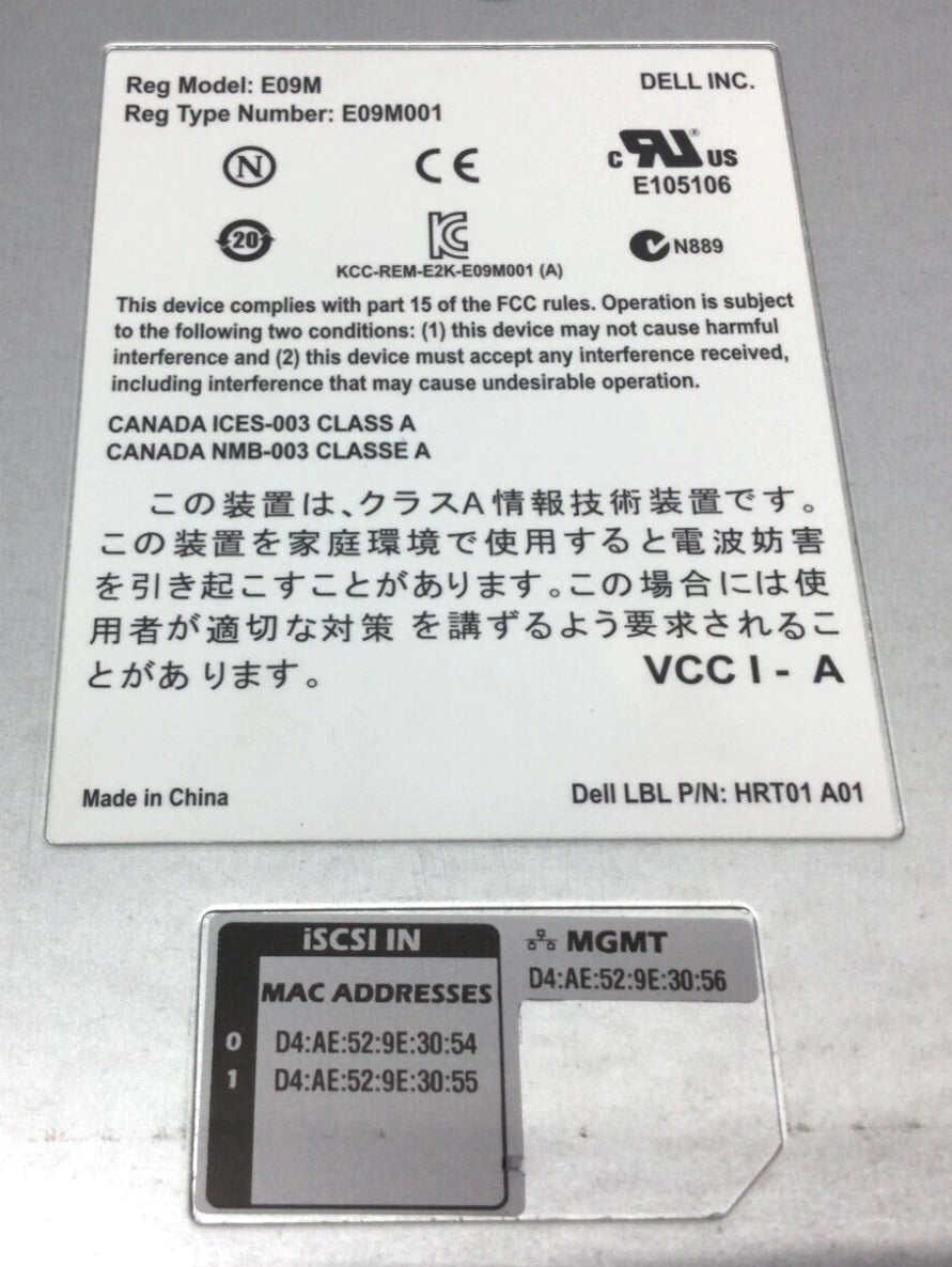 LOT OF 2 DELL 0NMJ7P E09M E09M001 HRT01 EQUALLOGIC PS4100 CONTROL MODULE 12|386995636254