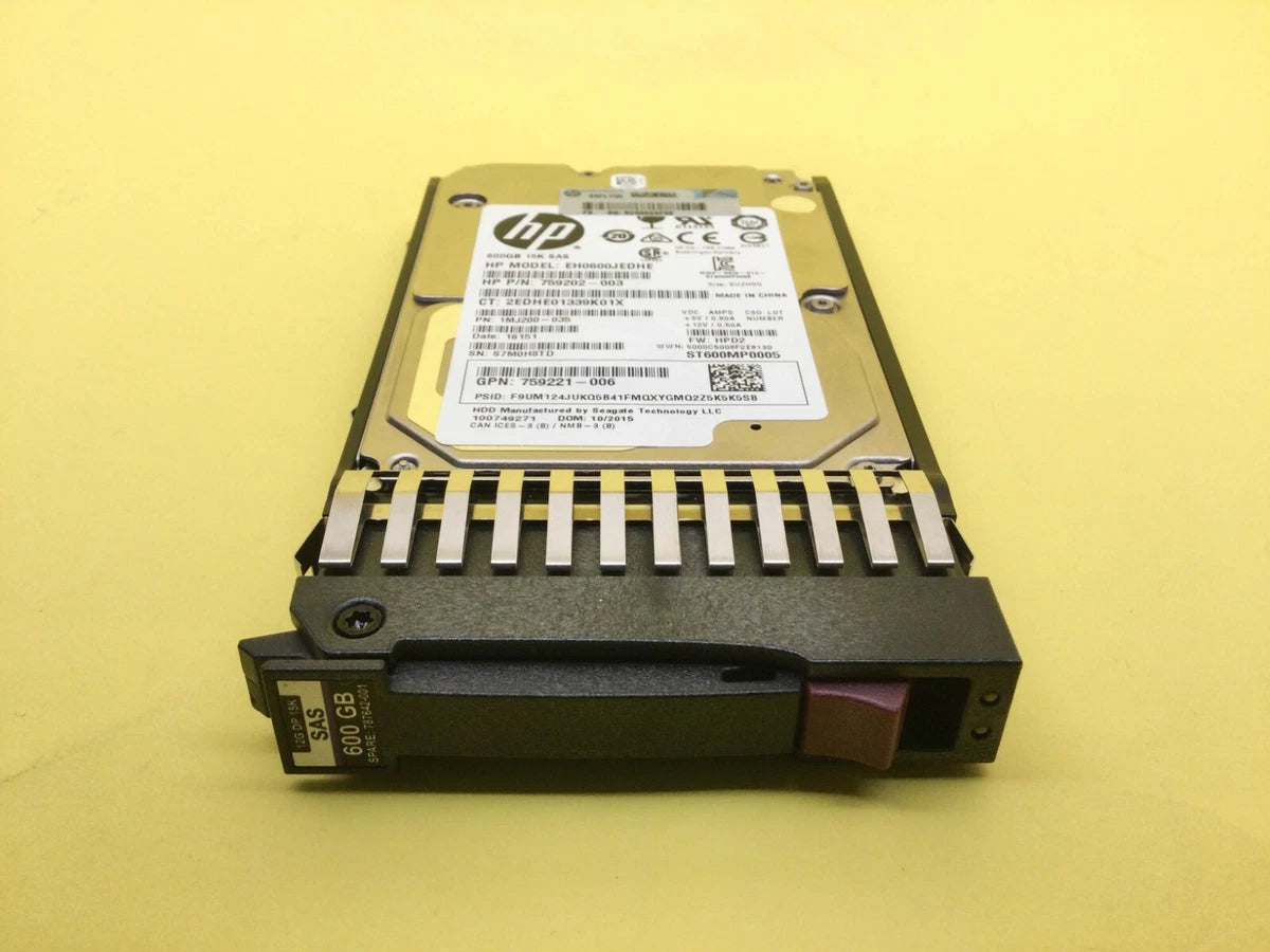 J9F42A HP MSA 600GB 12G SAS 15K SFF (2.5IN) DP ENT HDD 787642-001|284655821877