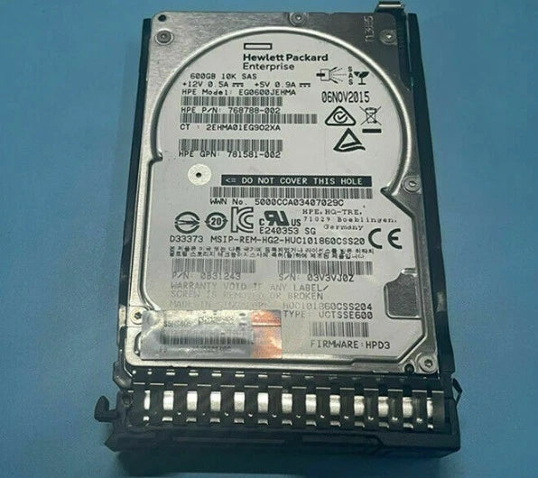 781516-B21 HP 600GB 12G SAS 10K SFF 2.5" SC HDD 781577-001|396851006048