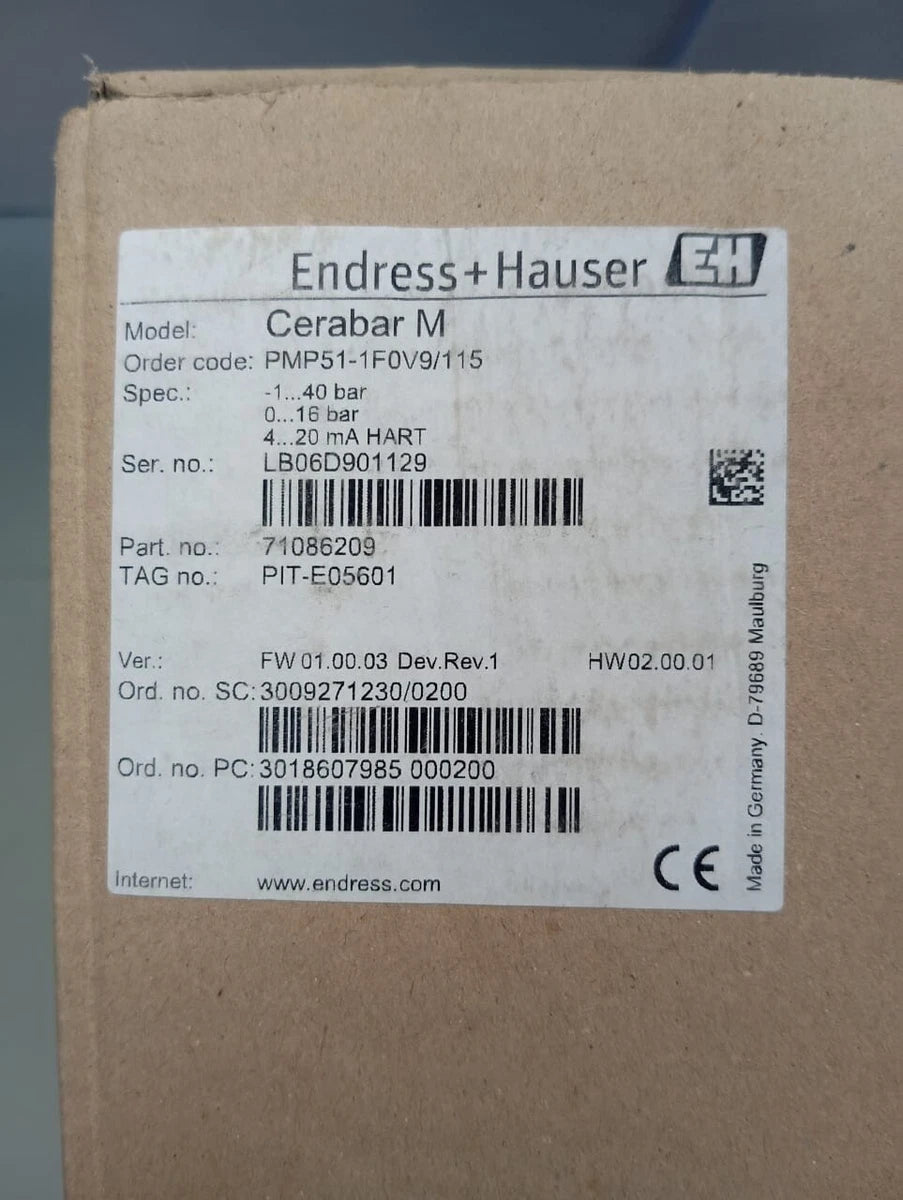 Endress+Hauser / CERABAR M / Pressure Transmitter and Sensor / PMP51-1F0V9/115|167422132853