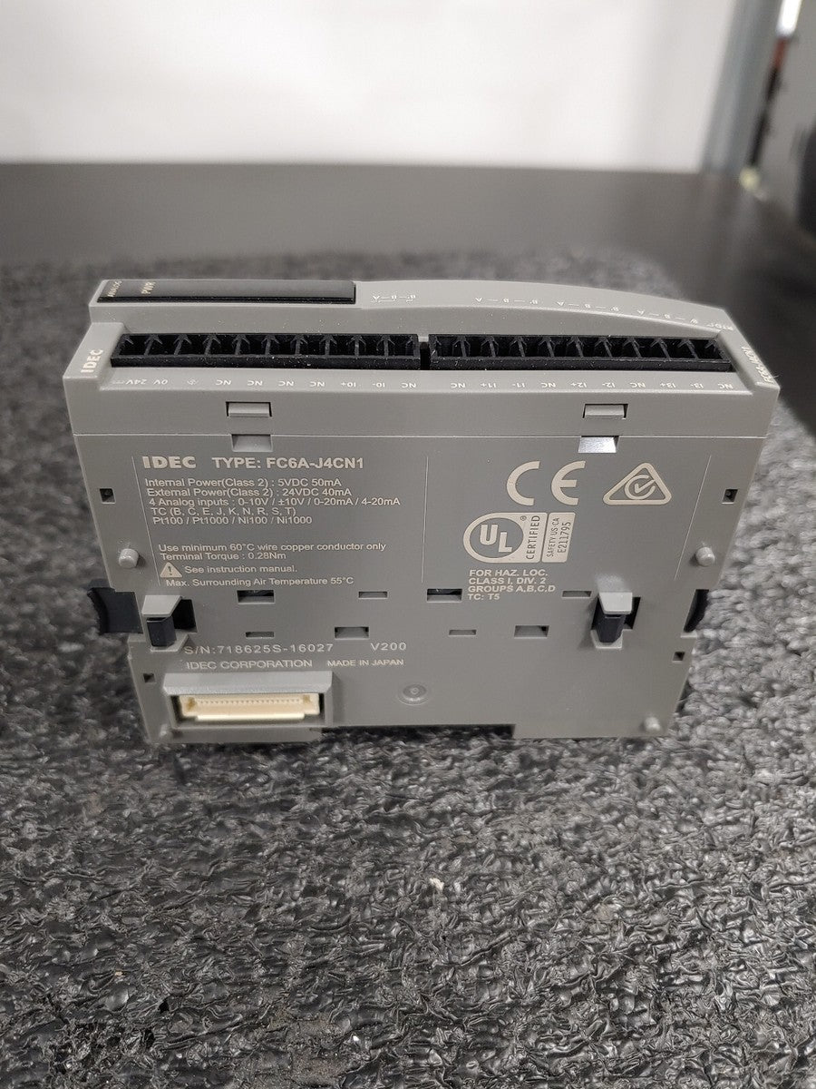 IDEC FC6A-J4CN1 FC6A MicroSmart PLC 4pt Universal Analog Input Module|388078034220