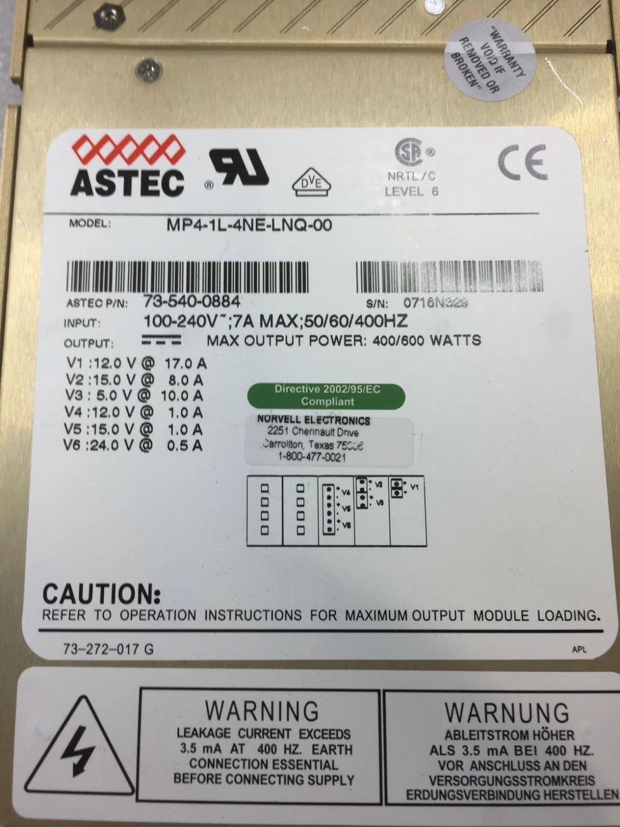 ASTEC MVP Series MP4-1L-4NE-LNQ-00 73-540-0884 Power Supply NO CABLES FREE S/H