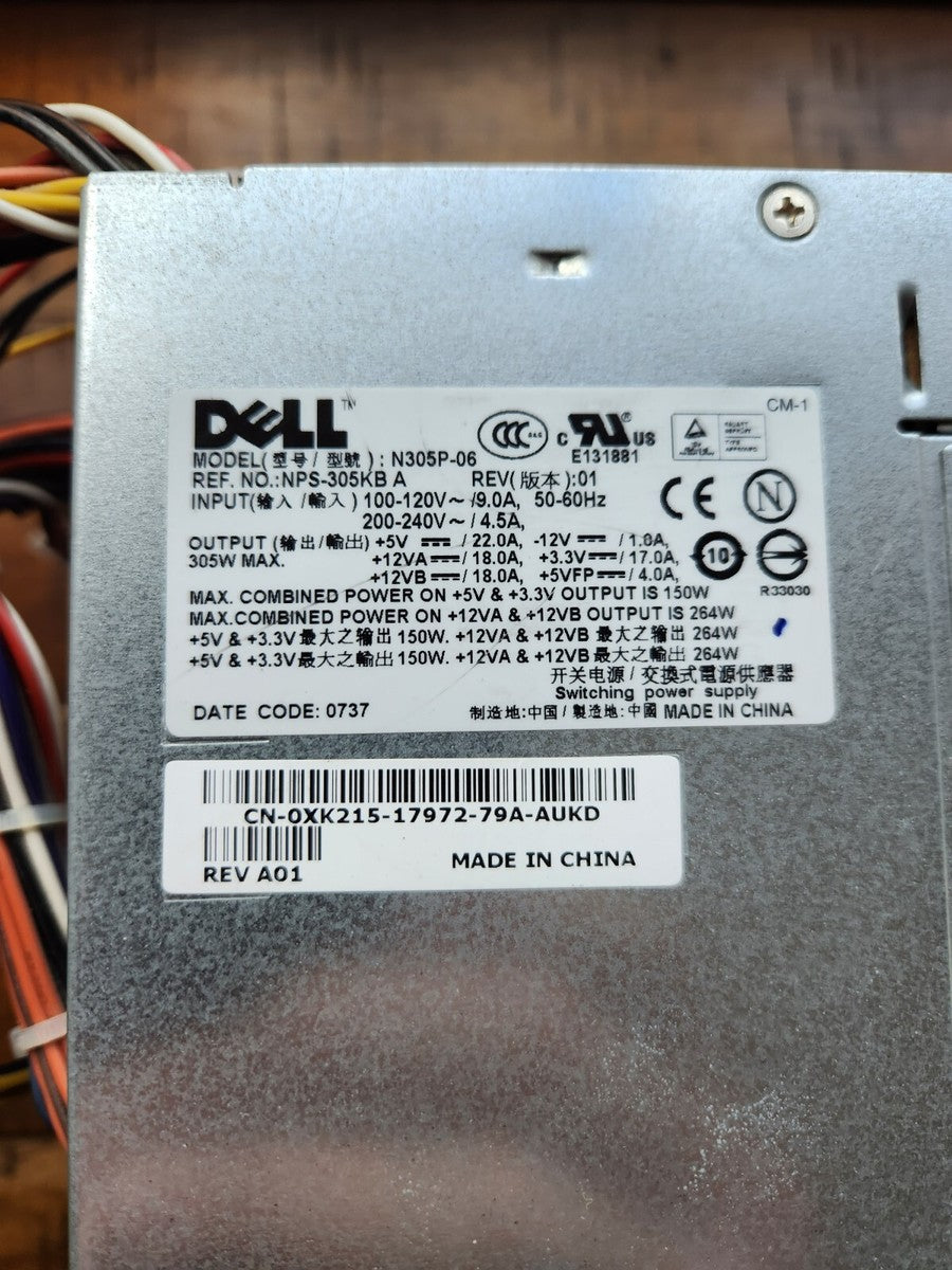 Dell Power Supply Model # N305P-06 - Ref. # NPS-305KB A - 24 Pin ATX|195694990250