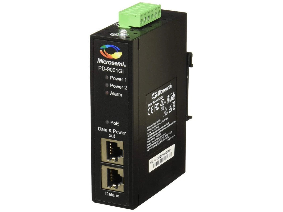 Microchip PD-9001GI/DC - PoE injector (DIN rail mountable - DC 20 - 60 V - 30