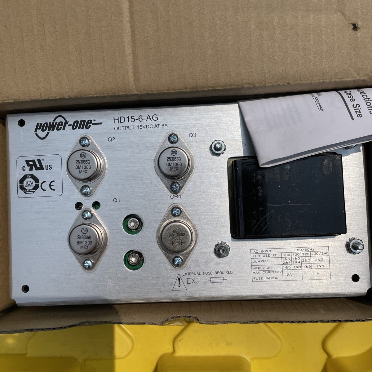 Power-One HD15-6-AG Open Frame Linear Power Supply 15VDC 6A