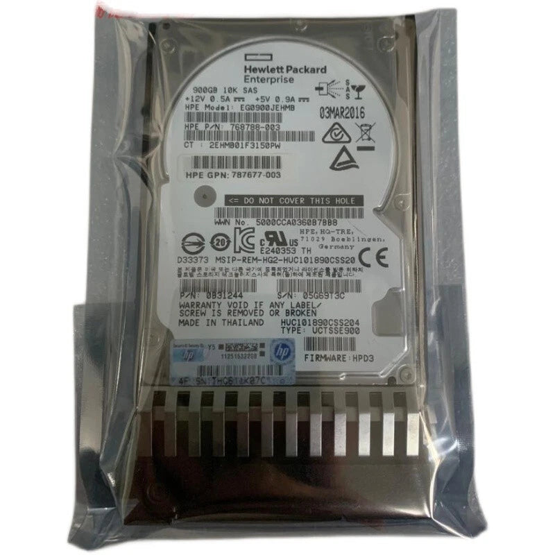 HPE J9F47A 787647-001 900GB SAS 10K 2.5in 12Gbps MSA SFF ENT HDD Hard Drive A