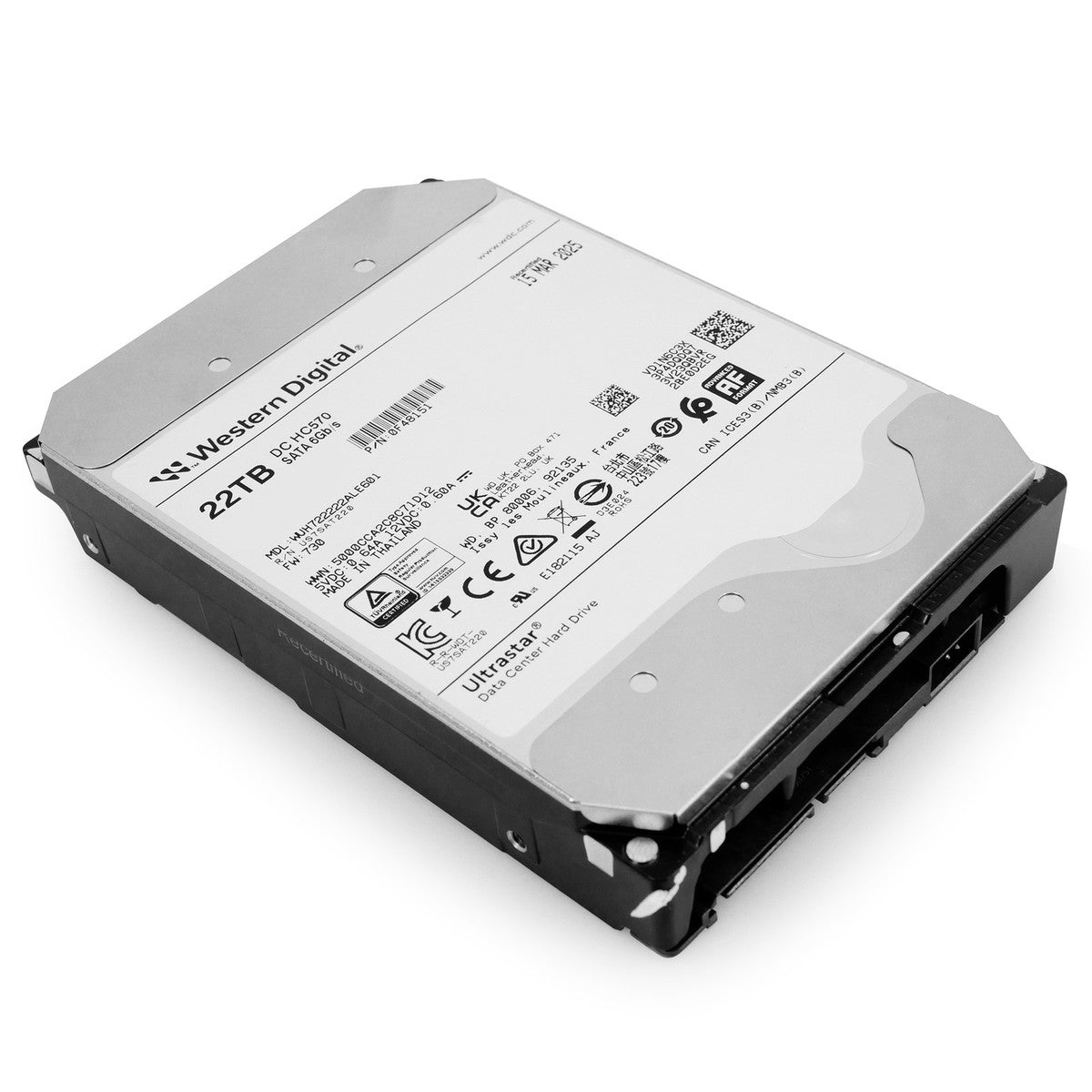 WD Ultrastar HC570 22TB WUH722222ALE601 0F48151 7.2K RPM SATA 6Gb/s 3.5" HDD|306413865744