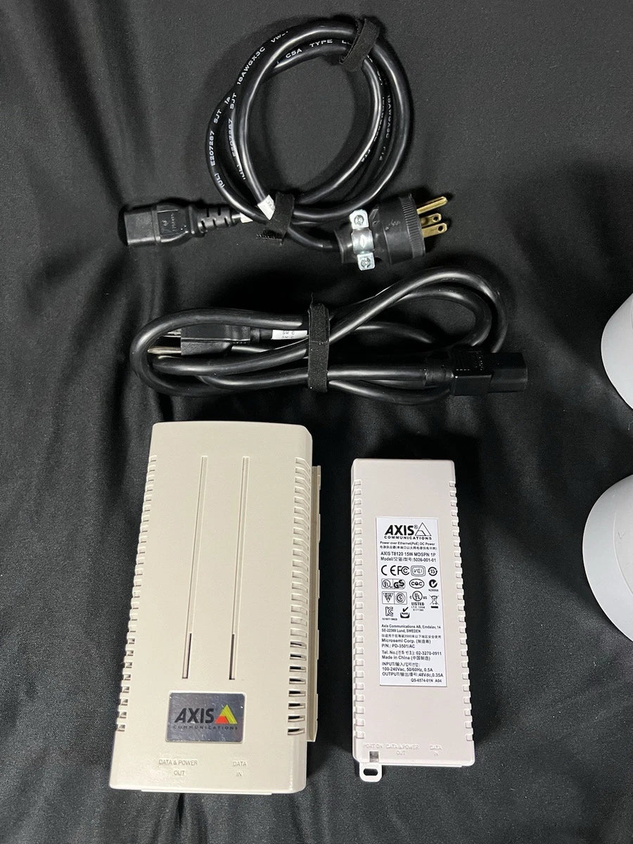 Axis Communications Network Security Lot- 6 Cameras & 2 POE Midspan +Extra Parts|127542953872