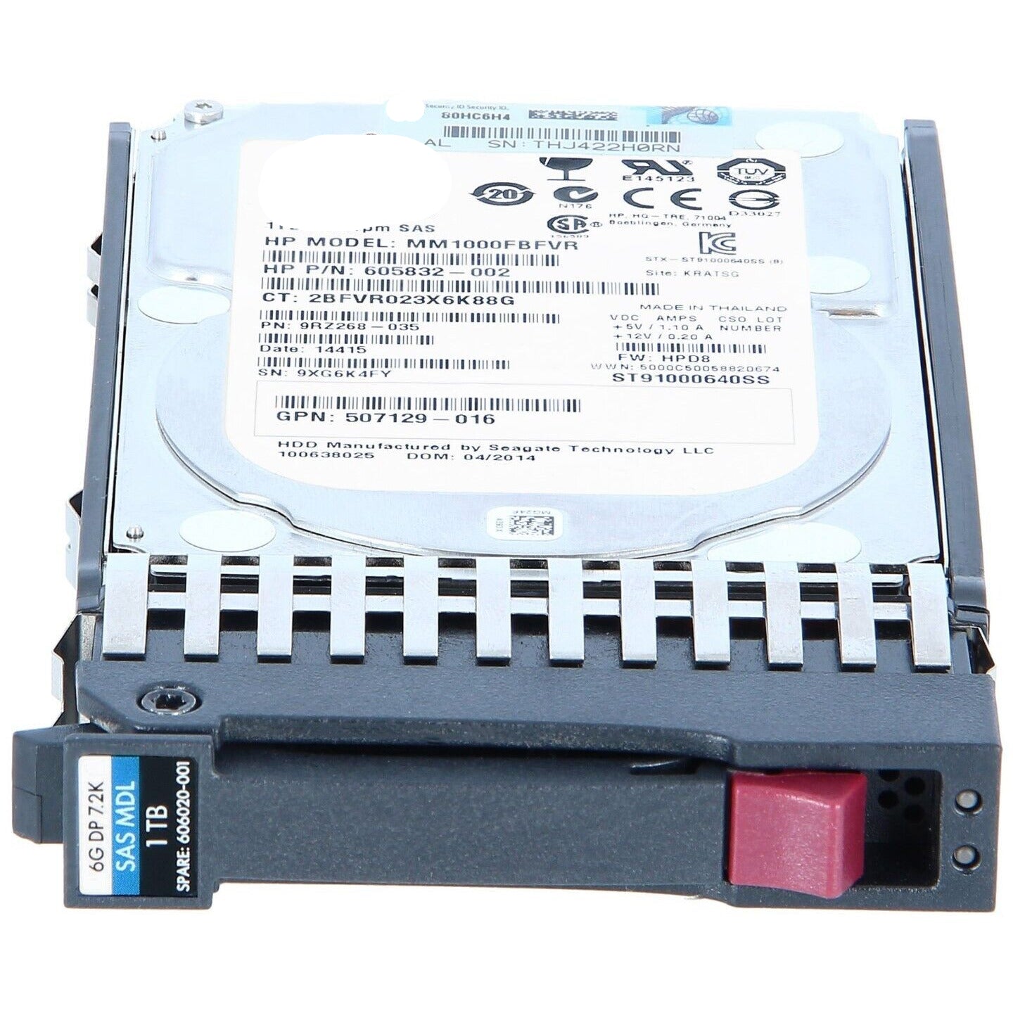 MM1000FBFVR 1TB 7200 RPM 6G 2.5" SAS HDD- 9RZ268-035- 605832-002