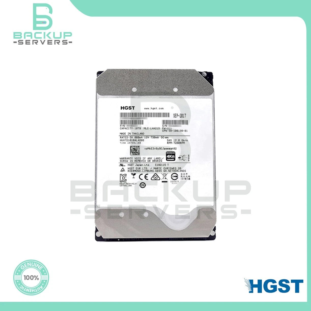 HUH721010AL4200 HGST Ultrastar He10 10TB 12Gbps 7.2K 3.5" 256MB SAS Hard Drive|306337716023