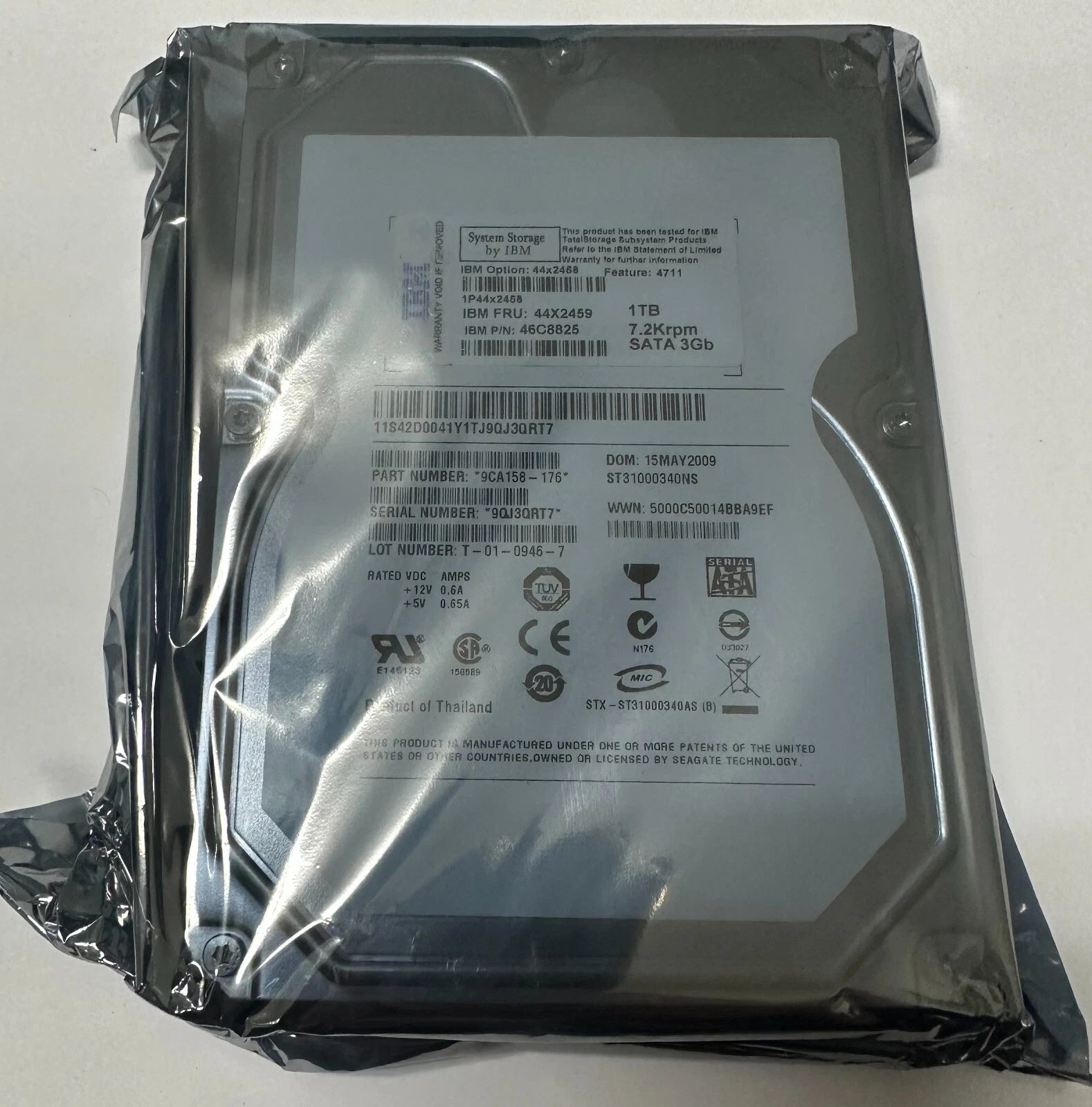 IBM 1TB 7200RPM SATA-E 3G 3.5-inch Internal Server Hard Drive New