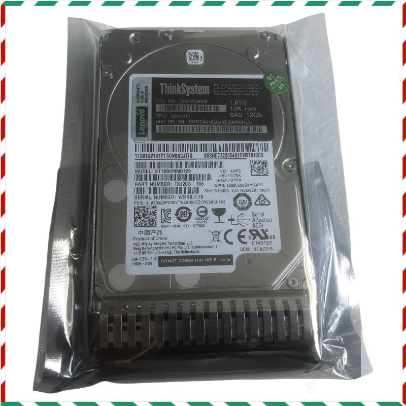 Lenovo/IBM 00YK017 7XB7A00028 2.5" 1.8TB 10K SAS 12Gb SR650 Hot Swap Server HDD