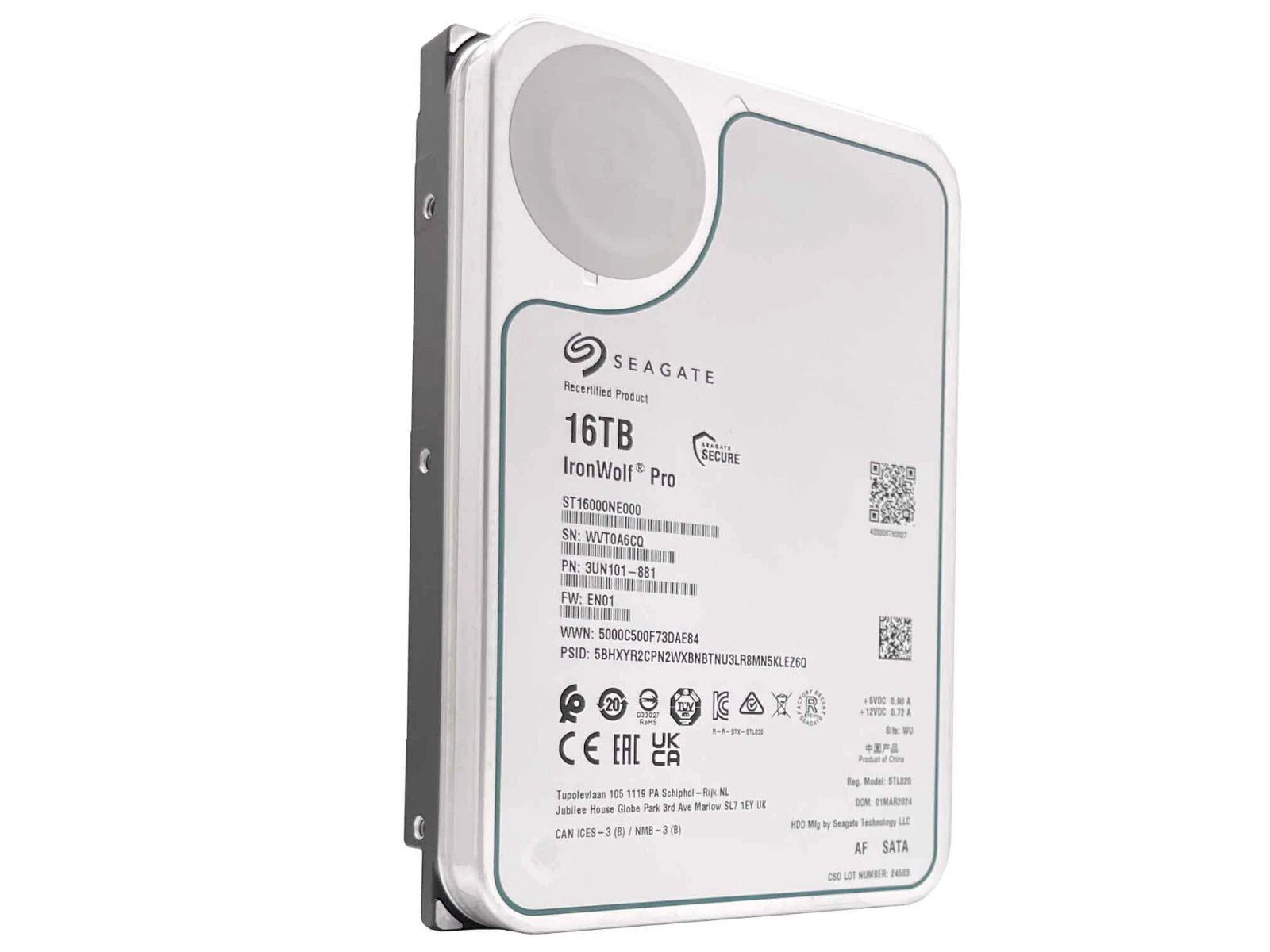 Seagate IronWolf Pro ST16000NE000 16TB 7200RPM SATA 6Gbps 3.5" NAS Hard Drive