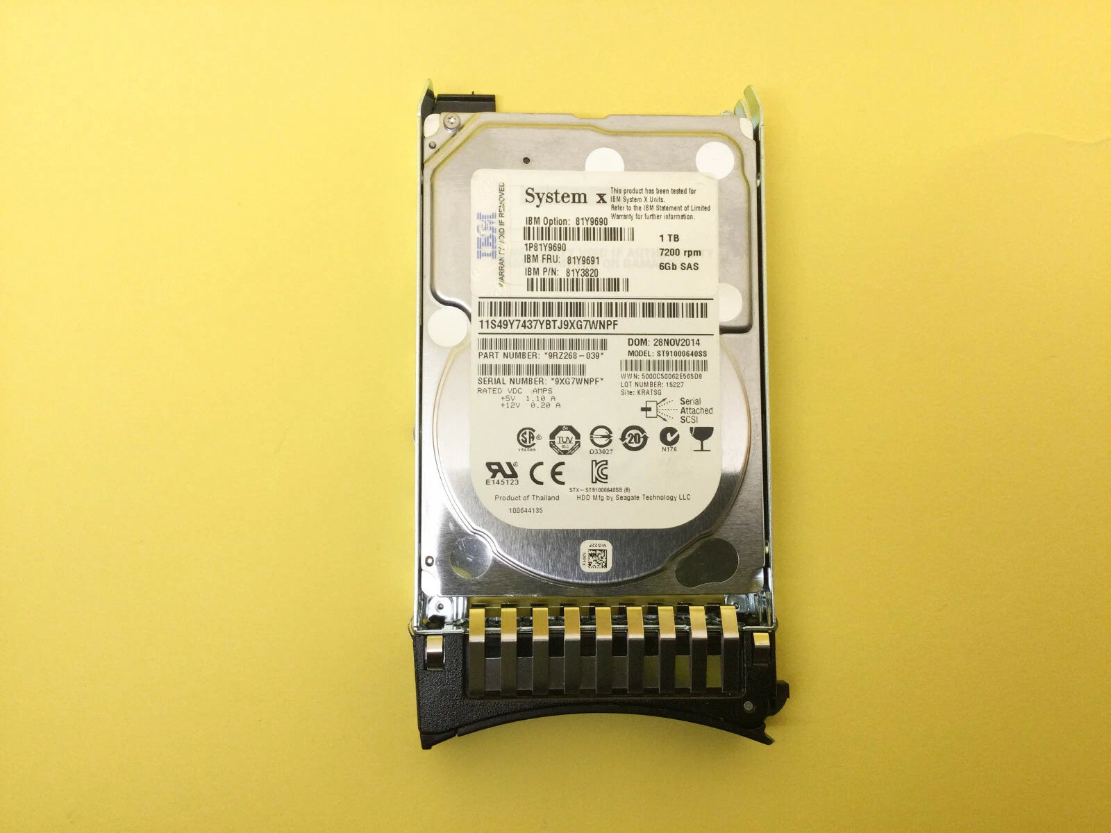 IBM Lenovo 1TB 7.2K 6Gbps SAS 2.5" SFF Enterprise Hard Drive