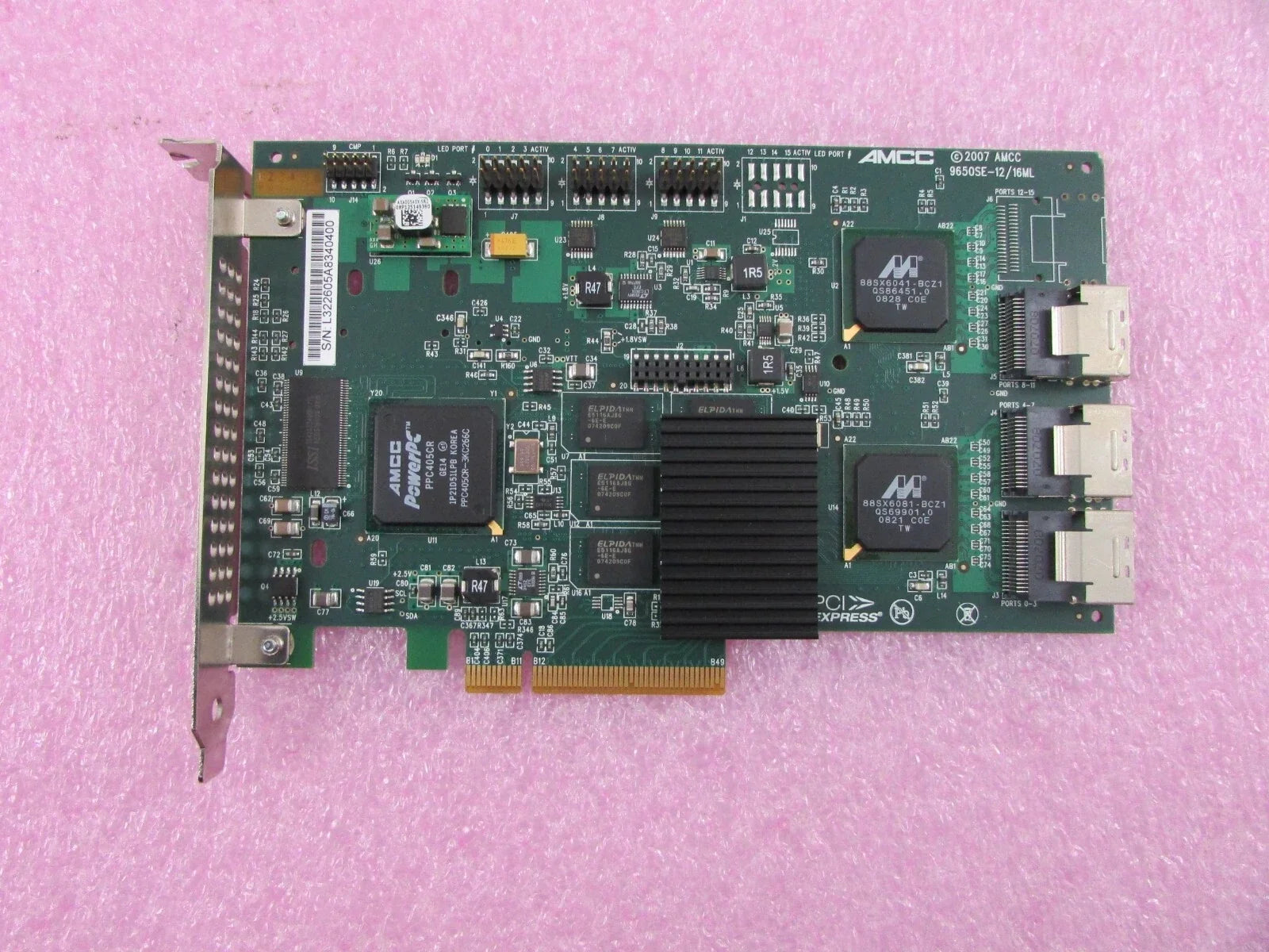3ware 9650SE-12ML 12Port PCI Express x8 SATA II (3.0Gb/s) Controller Card including Both Brackets